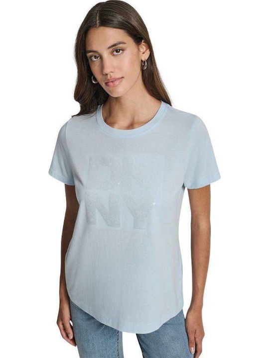 ΘΑΛΑΣΣΙ T-SHIRT DKNY ΜΕ ΠΟΥΛΙΕΣ